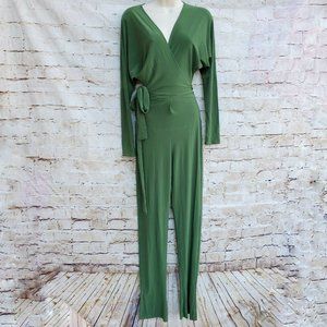 Norma Kamali Green Jumpsuit Wrap Waist Size X-Smal